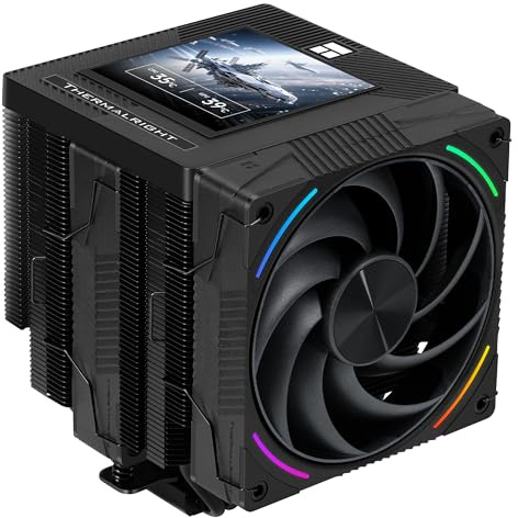 Thermalright Phantom Spirit 120 Vision EVO CPU Cooler, 3.95“ LCD Screen | 7 Heat Pipes, 120mm PWM Fan with LCP Blades, 160mm Dual Tower, for Intel LGA1851/1700 and AMD AM5/AM4