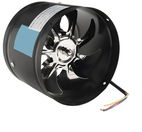 Glewi 7 Inch Extractor Fan 4.0 for M3 Min Inline Duct Pressurized Blower Quiet Metal Body For Kitchen Bathroom Workshop Office Ventilation(black)