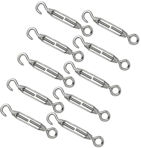 10pcs M4 Turnbuckle Wire Tensioner,Heavy Duty Adjustable Rope Tension Hook