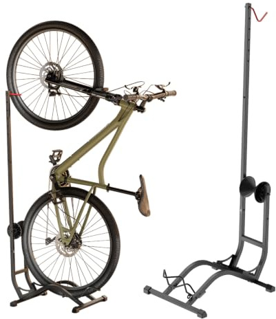 Maclean Freestanding Bike Rack | Load Capacity 35kg Vertical & Horizontal Storage Height Adjustable Steel Construction | Garage Basement Workshop Home