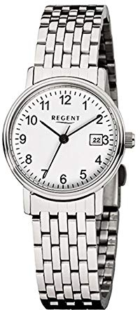 Regent Damen Armbanduhr aus Edelstahl in der Farbe Silber-Weiß 27mm, Wasserdichtigkeit: 5Bar, 12220863