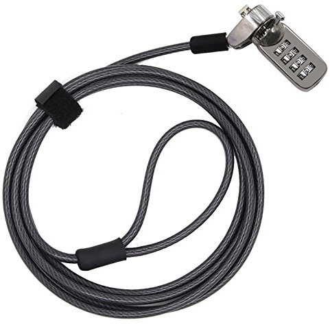CaLeQi Combination Security Lock Cable for Notebook Laptop Pc Computer Monitor lcd - 2m Cable Black (1pcs)