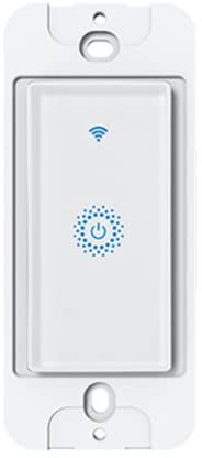 Smart WiFi Switch - Wireless Smartphone Controlled Wall Light Switch, Compatible with Alexa, Google Home, IFTTT, Android & iOS - No Hub Required (1-Pack)