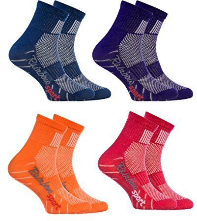 Rainbow Socks – pojkar flickor sneaker färgglada sportstrumpor i bomull