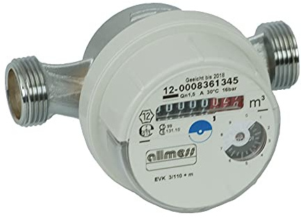 Allmess AP-Wasserzähler Univers. EVK 3/110-V TU6 + m, (kalt bis 30°C), 3/4AG