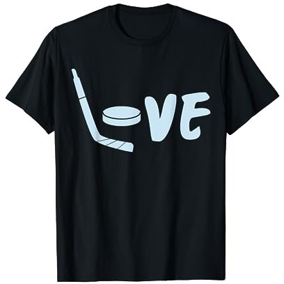 Love Liebe Eishockey Lustiges Eishockeyspieler T-Shirt