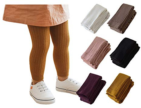 Frillybutts 6 Pack Cable Knit Leggings Unisex Infant Toddler Litter Kid Footless Pant 0-5T