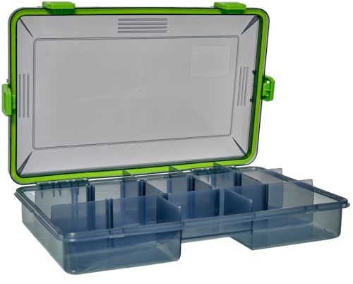 Gunki 27,5x18x5cm wasserdichte Box M - Kunstköderbox für Gummifische & Wobbler, Angelbox für Raubfischköder, Tacklebox für Kunstköder, Blinkerbox