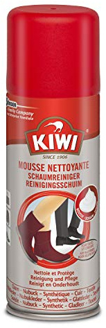 KIWI Mousse nettoyante pour sneakers/baskets en aérosol, formule à séchage rapide, 200 ml