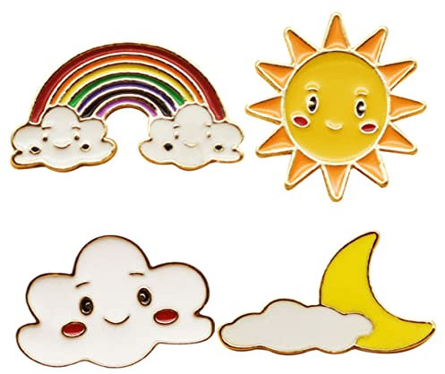 Parliky 4stücke Broschen Wolken Regenbogen Design Abzeichen Kleidung Ornamente Zufällige Stil Schmuck Für Partykleidung Dekorative Broschen