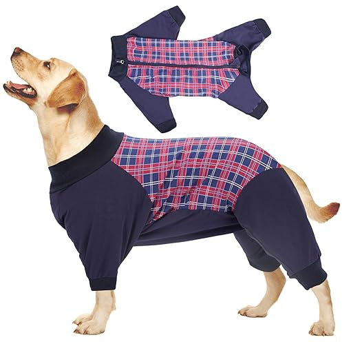 HEYWEAN Traje de recuperación para Perros Body Perro postcirujia Manga Larga con Cremallera Camiseta Perro postoperatorio Body Perro esterilizacion Body postquirurgico Perro