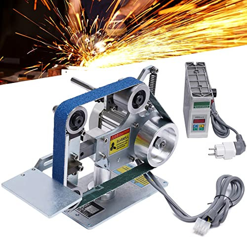 Metallband Schleifmaschine 762x25mm Bandschleifer Bandschleifmaschine Tellerschleifer Polierer Brushless Motor Winkel Einstellbar Polierschleifer Band Sander für Holz Metall