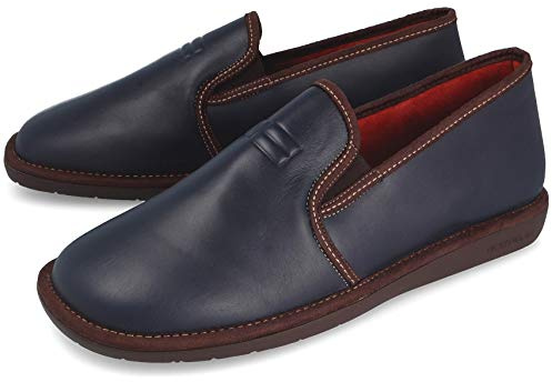 ZAPATILLAS DE INVIERNO CERRADAS DE PIEL PARA HOMBRE NORDIKAS DUBLIN 7517-44, Azul