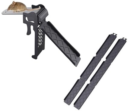 Råttfälla rullande musfälla, musfällor inomhus mänsklig musfälla multifånga levande fånga och släpp hink snurrrulle automatisk återställning gnagarfälla ramp ingår (Storlek: 2-pack)