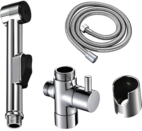 NIYATA Bidet Handbrause Set, WC Dusche Handbrause mit Schlauch 150cm, Umschaltventil & Wandhalterung, Bidet Dusche für Toilette, Waschbecken & Bad, شطافة تواليت