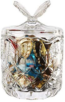 OUSIKA Sucrier Transparent Sucrier Pot en Verre créatif avec Couvercle Peut être utilisé for Stocker des Cubes de café Sucre Bonbons Fruits secs Sucrier Pot de Rangement en Verre Pot à Bonbons Bocaux