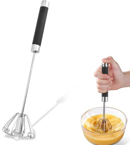 Frusta da Cucina, Mescolatore Automatico Cucina, Multifunzionale Frustino Cucina, Frusta Semiautomatica in Acciaio Inossidabile per Frustare, Battere e Mescolare