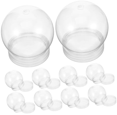 ORFOFE 2 Sets Einzigartige Kunststoff-schneekugeln Basteln Mini Mit Schraubverschluss Kreative Schneekugeln Für Jungen Und Mädchen 10 Stück * 2