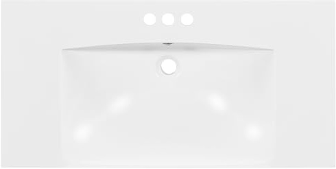 Merax Bathroom Vanity Sink Top, 36” x 18” Rectangular Resin Single Sink Basin Vanity Top with Integrated Sink, 4-Inch Faucet 3 Hole Spread, White (36)