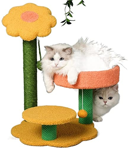 Árbol para gatos para gatos grandes Rascador para gatos Torre para gatos Rascador de columna para gatos Marco de escalada Flor Gatos Casa del árbol Tabla de recogida Muebles para mascotas Juguetes cat