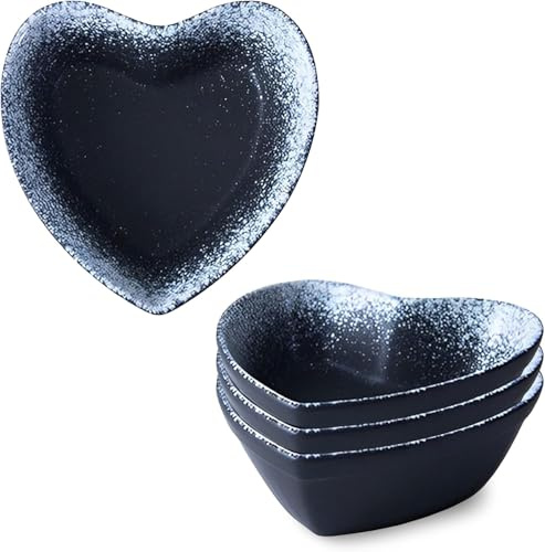 Bowls, Soup Bowls， Ceramic BowlSoup Bowl,Rice Bowl,reakfast Bowl,Heart Shaped Ramekins Set, 500ml, Creme Brulee Ramekins, Souffle Dish Oven Proof Dishes, Souffle Ramekins, Ramekins For Air Fryer-blue-