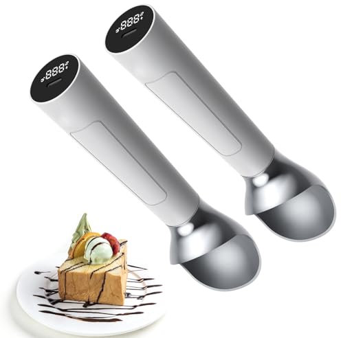 Cuillère à glace chauffante portable rechargeable avec affichage numérique étanche et température réglable 56,7 g/cuillère 8 h de temps de veille
