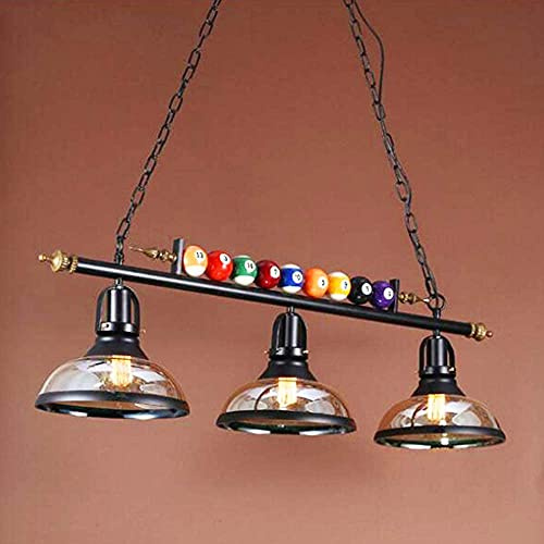 Billard E27 Éclairage Pendentif 3 lumières 3 Lumières en Verre lampadaire Industriel Metal Plafond éclair