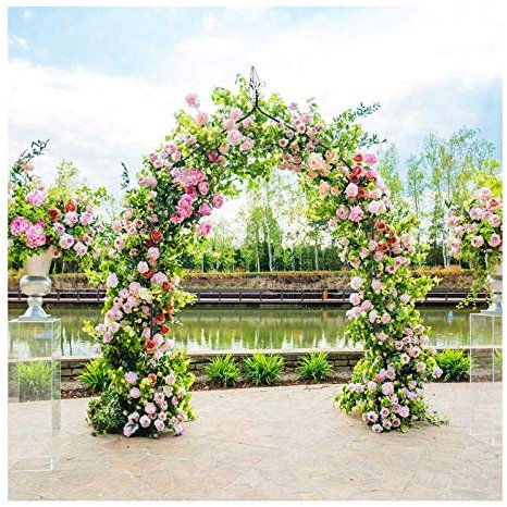 Pérgola de Metal con Arco para jardín, con Extremos Afilados para Plantas trepadoras, decoración para Bodas y Fiestas, Color Verde Militar (1)