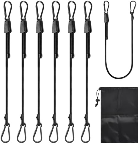 6 Stück Spanngummi mit Karabiner,Expander mit Doppel Haken 100 cm,Gepäckspanner Schwarz Set,Hochbelastbare Spanngurte für Kofferraum, Fahrrad, Sonnensegel,Tarpaulins, Garten, Zelten