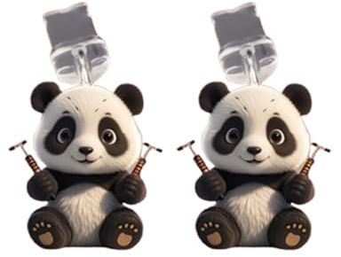 ARFUKA Cute Panda Phone Dust Plug Charm Lightning Port Protector Cover Compatible with iPhone 15, 14, 13, 12, 11, Pro/Max & AirPods Pack of 2