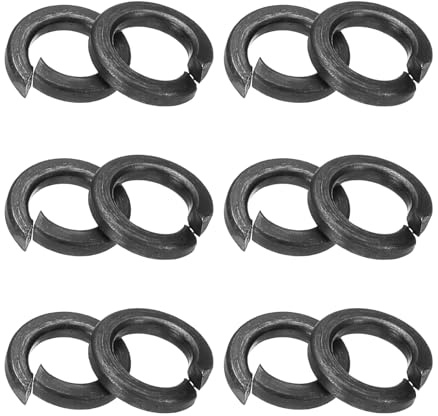 PATIKIL 200 Pcs Rondelle Grower, M6 Rondelle Grower En Acier Ressort Assortiment Pour Vis Et Boulons, Noir