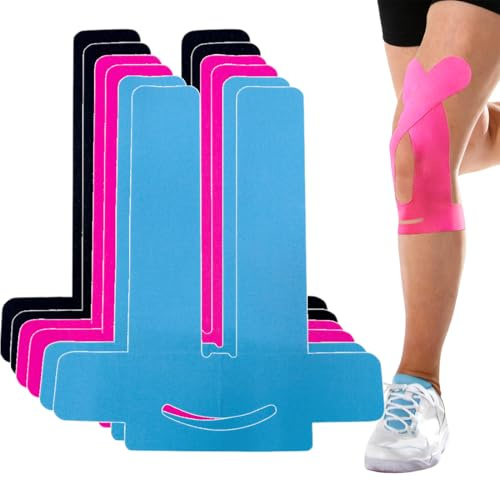 YOFDAL 6Pcs Cinta De Kinesiología Kinesiotape Para Rodilla,Cintas Kinesiologicas,Impermeable Esparadrapo Deportivo,Transpirable Cinta Kinesiologica,Para Rodilla,Alivio Dolor Muscular