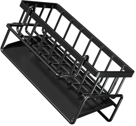 Gatuida Kitchen Sink Sponge Holder and Soap Dish Rack Made of Sturdy Carbon Steel Stable Design for Efficient Draining and Organizing Kitchen Sponges and Brushes or Bathroom Counter