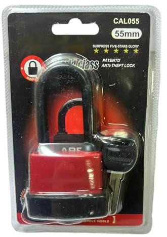 BeeSavvy Security Padlock with Dual Keys, Corrosion-Resistant Design, Weatherproof Body, Perfect for Home, Office, Garage, Gates, Resistance Against Cutting, Sawing, Long-Lasting, (55mm)