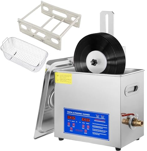 Pulitore ad ultrasuoni, pulitore per Denti ad ultrasuoni, Macchina per la Pulizia dei Dischi da 6 Litri, pulitore per Gioielli da 180 W, Bagno Sonico, temporizzazione da 0 a 30 Minuti, Siste