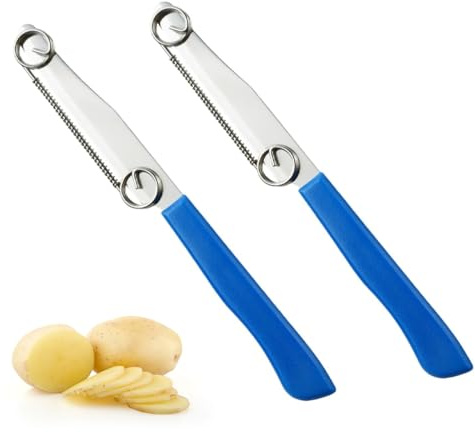 LAKPYN 2 Stück Schnell Schneidemesser mit Abnehmbarer Feder, Multifunktionale Obst und Gemüse Schälmesser, Edelstahl Schälmesser und Schäler für Tomaten und Kartoffeln