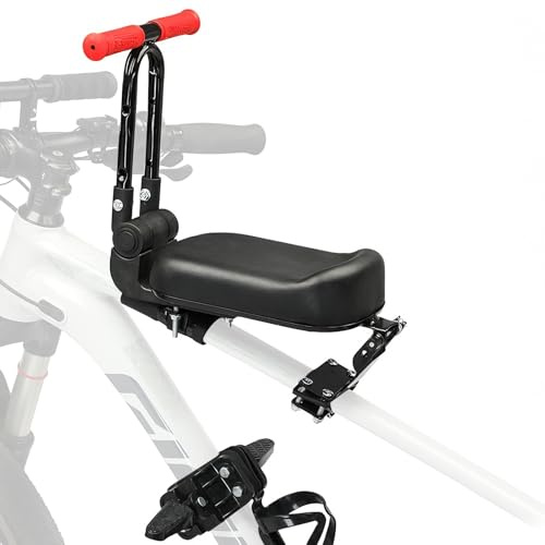 Kuabiz Lot de 3 Sièges de Vélo Monté à Avant pour Enfant avec Guidon et Repose-Pied, Ultra léger, Portable, Pliable, sans Outil