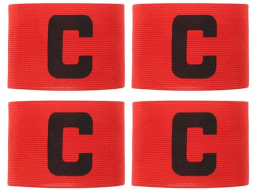 iplusmile 4 Stück Pack Kapitänsbinden für Fußball aus Nylon Wiederverwendbare Flexible und Verschleißfeste Armbinden für Erwachsene und Spielbetrieb