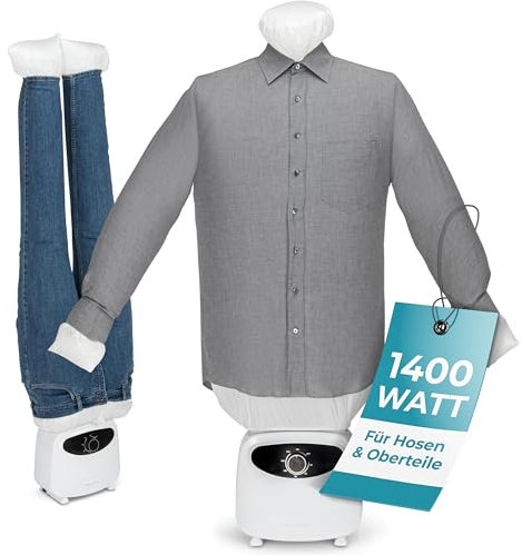 ProfiCare automatischer Hemdenbügler | Bügelpuppe mit leistungsstarken 1400W | Bügelmaschine mit One Size-Ballonkörper | inklusiv Duftaufsatz | Schnell, effizient, duftend | Bügelautomat PC-HBB 3117