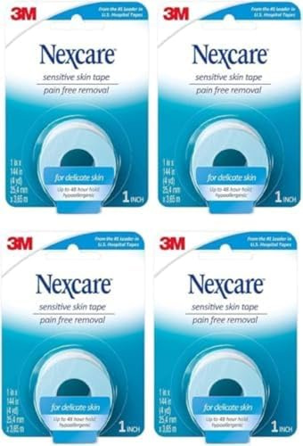 Nexcare Low Trauma Tape For Sensitive Skin, Sensitive Skin 1 Each (Pack of 4) by Nexcare