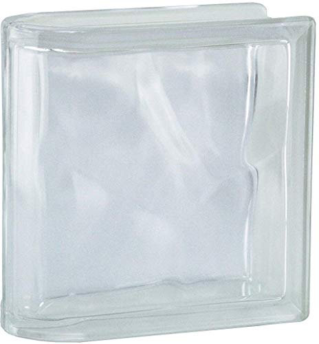 Blocco di vetro di design Nuvola Super Bianco lucido fine pietra 19x19x8 cm - 1 pezzo