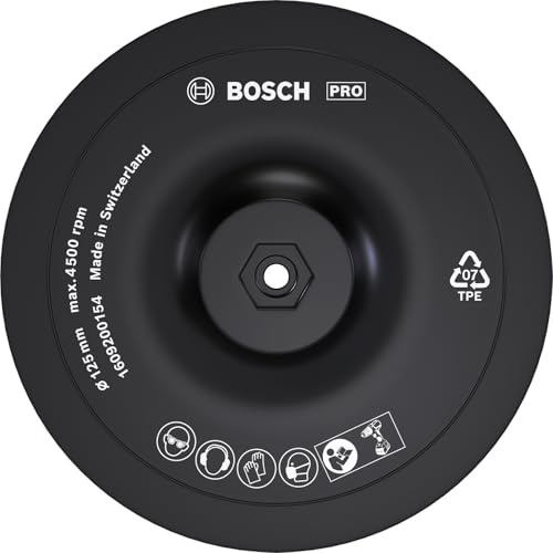 Bosch 1x PRO Backing Pad pour perceuse, auto-agrippant | Ø 125 mm Professional Accessoire Perceuses/visseuses rotatives