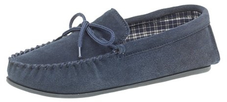 Mens Real Suede Leather Moccasins with Hard Wearing PVC Sole