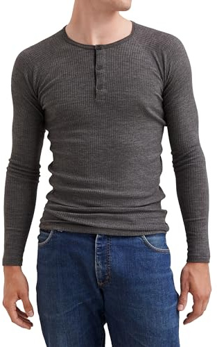 Dilling Langarmshirt aus natürlicher Merinowolle für Herren
