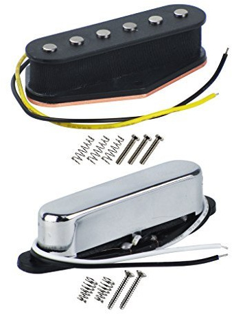 FLEOR Alnico 5 Guitar Pickups - TL Bridge & Neck Pickup (Chrome) for TL Style Guitar