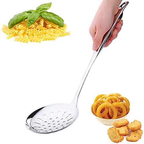 bestonzon Classic Edelstahl Schauml?ffel Edelstahl Waschbeckensiebe Schauml?ffel Kelle L?ffel Sieb (Silber)