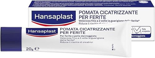 Hansaplast Pomata Cicatrizzante per Ferite, Crema cicatrizzante per ferite e pelle danneggiata, Crema cicatrici e cicatrizzante ferite per ridurre il rischio di cicatrici, 5 confezioni da 20 g