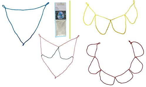 Kidzmedia - Riesenseifenblasen Kordel Set 4-Fach Sortiert + Pulver für 5L Seifenblasenlösung Kinder