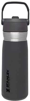 Stanley 1913 IceFlow Flip Straw Trinkflasche 0.65L - Charcoal | 12+ Std. kalt - Auslaufsicher - BPA-frei - Spülmaschinenfest