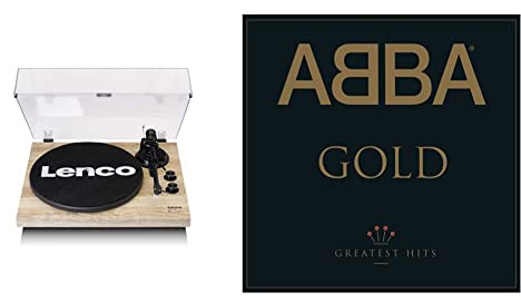Lenco LBT-188 Plattenspieler - Bluetooth Plattenspieler - Riemenantrieb - 2 Geschwindigkeiten 33 u. 45 U/min - Anti-Skating - braun Kiefer & Gold (Limited Back to Black Vinyl Edition) [Vinyl LP]